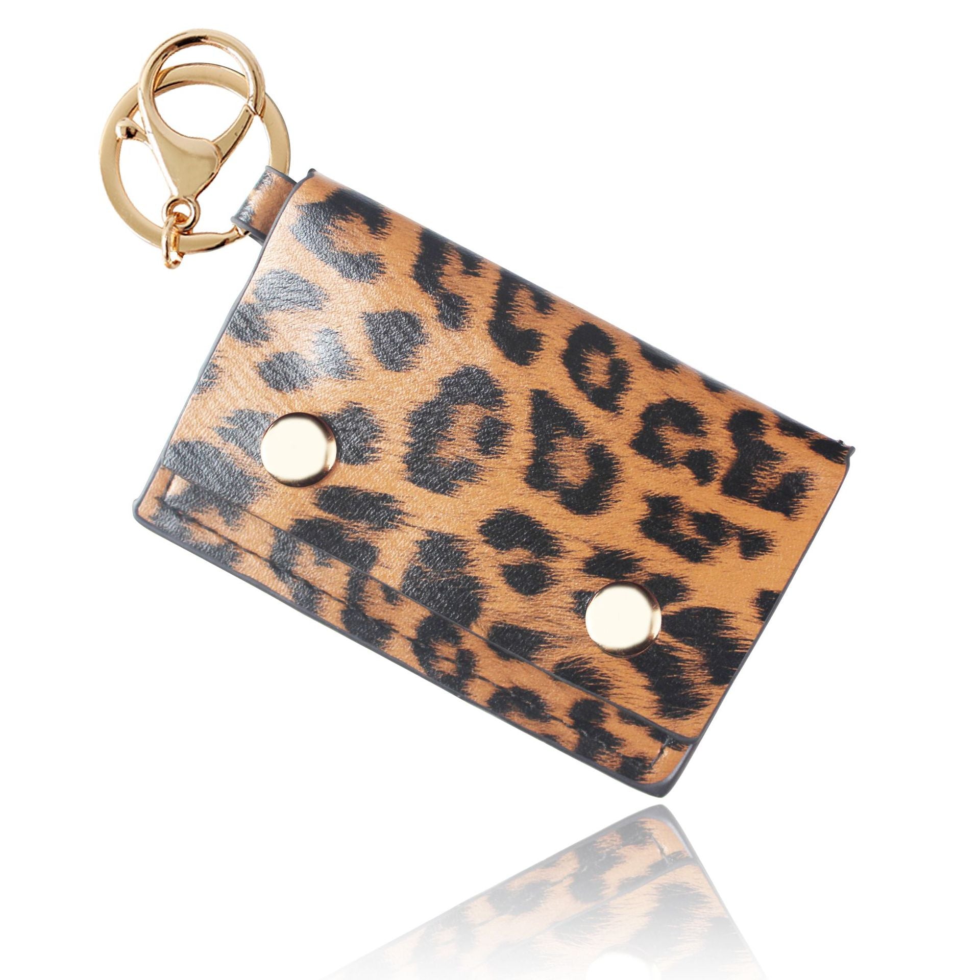 Wholesale Leopard Leather PU Zero Wallet Card Bag Keychain